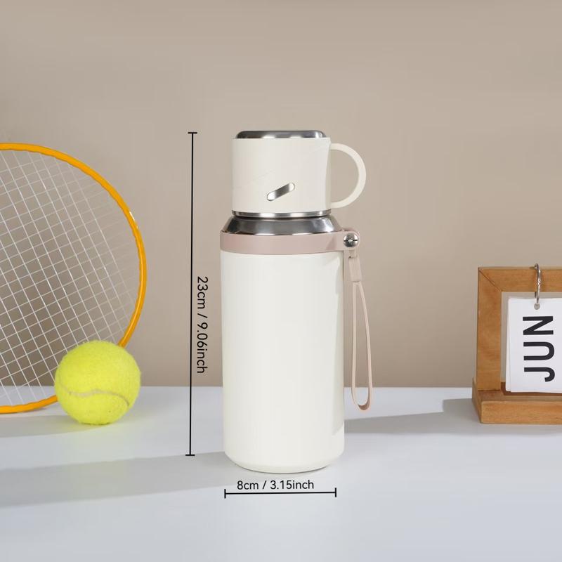 20.29oz Stainless Steel Water Bottle with Dual-Layer Insulation Leak-Proof Lid, Ideal for Camping Office Gift, Cold & Hot Use