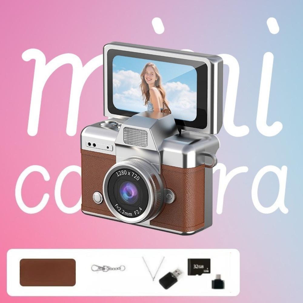 CCD Flip Screen Keychain Camera! Full Set with 32GB Storage, Reader & Adapter. Capture HD Moments Anytime. Cute, Portable, Ideal Christmas Surprise!
