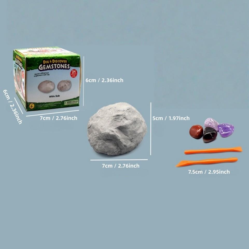 Archaeology Dig Fossil Toy, DIY Blind Box, Educational Puzzle for Kids, Rainbow Gemstones, Perfect Gift for Boys and Girls