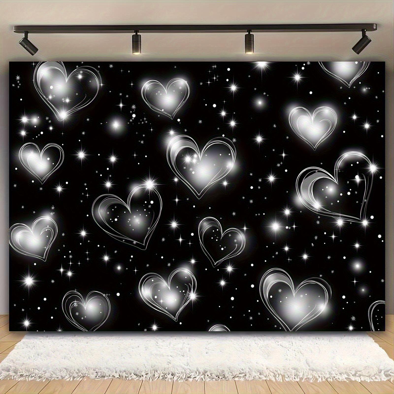 Extra-Large Wedding Background Cloth, Heart Pattern Party Decoration, Durable Polyester Fiber Banner for Valentine's Day & Birthday Photo Booths, Wedding Party Backdrop, Party Decorations Banners