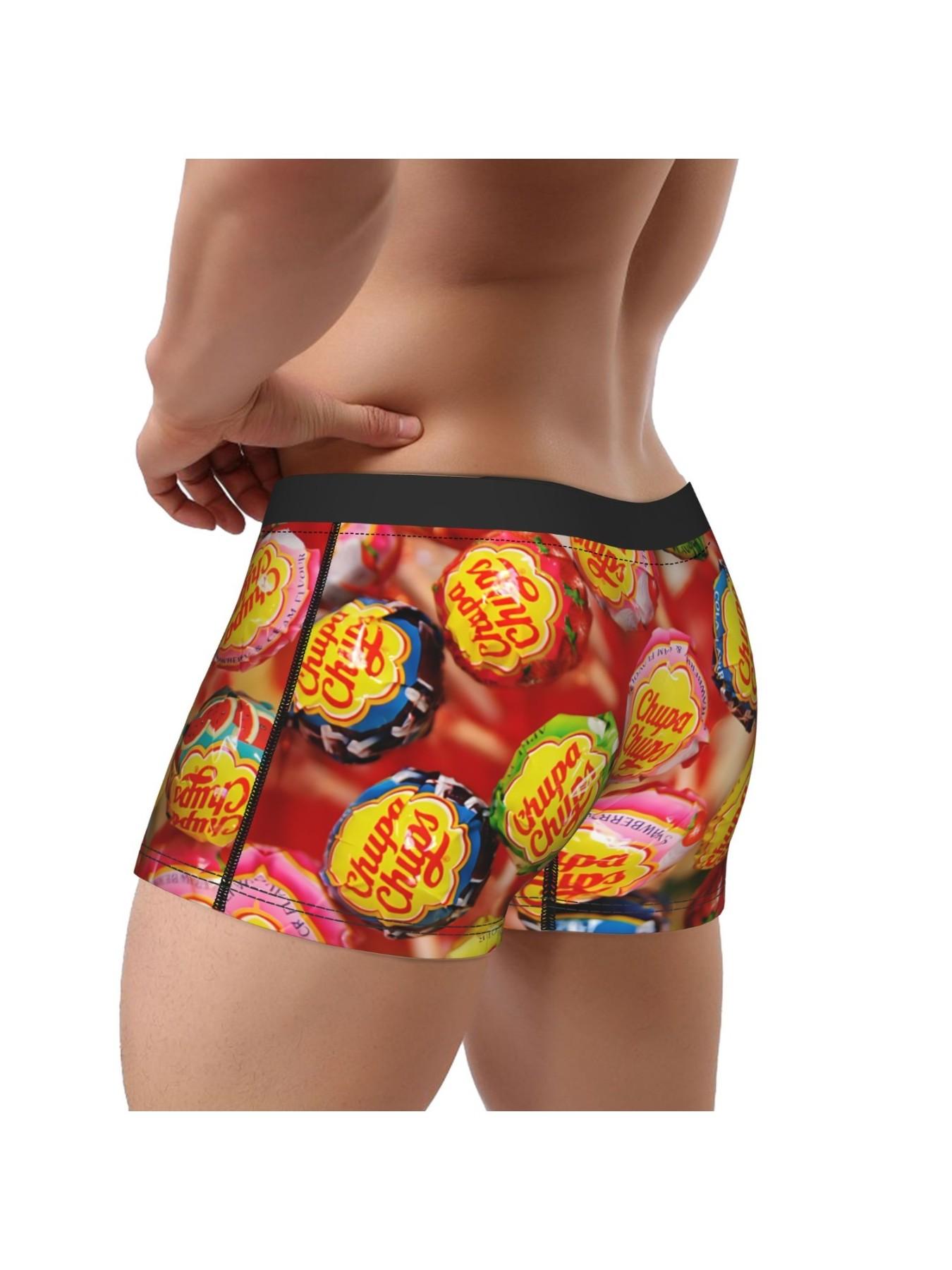 1 piece Chupa Chups Candy funny desgin Underpants Homme Panties Man Underwear Comfortable Shorts Boxer Briefs, Street Style Underwear