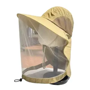 Unisex Breathable Mesh Anti-Insect Sun Hat, Full Face Shield Bug-Proof Cap for Fishing & Beekeeping, Lightweight Mosquito Resistant Headgear for Night Fishing and Outdoor Use