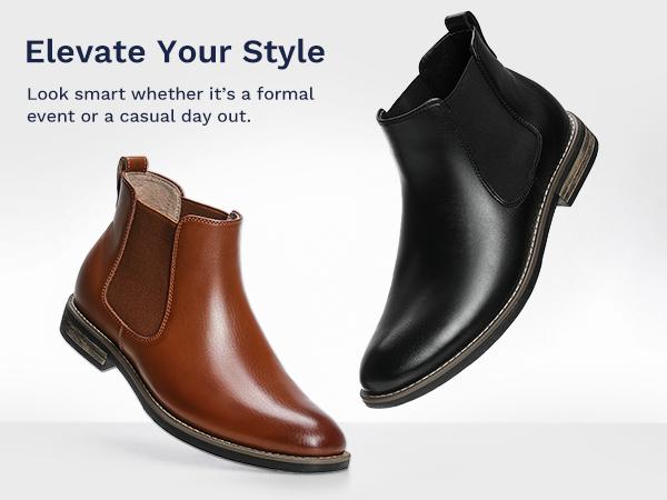 Bruno Marc Men's Timeless Suede Leather Chelsea Boots Comfortable Classic Ankle Boots for Walking Stylish Casual Dress Footwear for Men winter boots boots for fall black boots SpringStatements