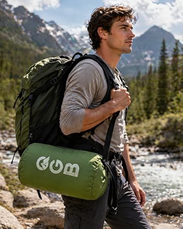 Memory Foam Camping Sleeping Pad with Pillow - 9.5 R-Value Insulated, Quiet, Foldable Portable Self-Inflating Mattress for Backpacking, Car Travel, R-Value 9.5