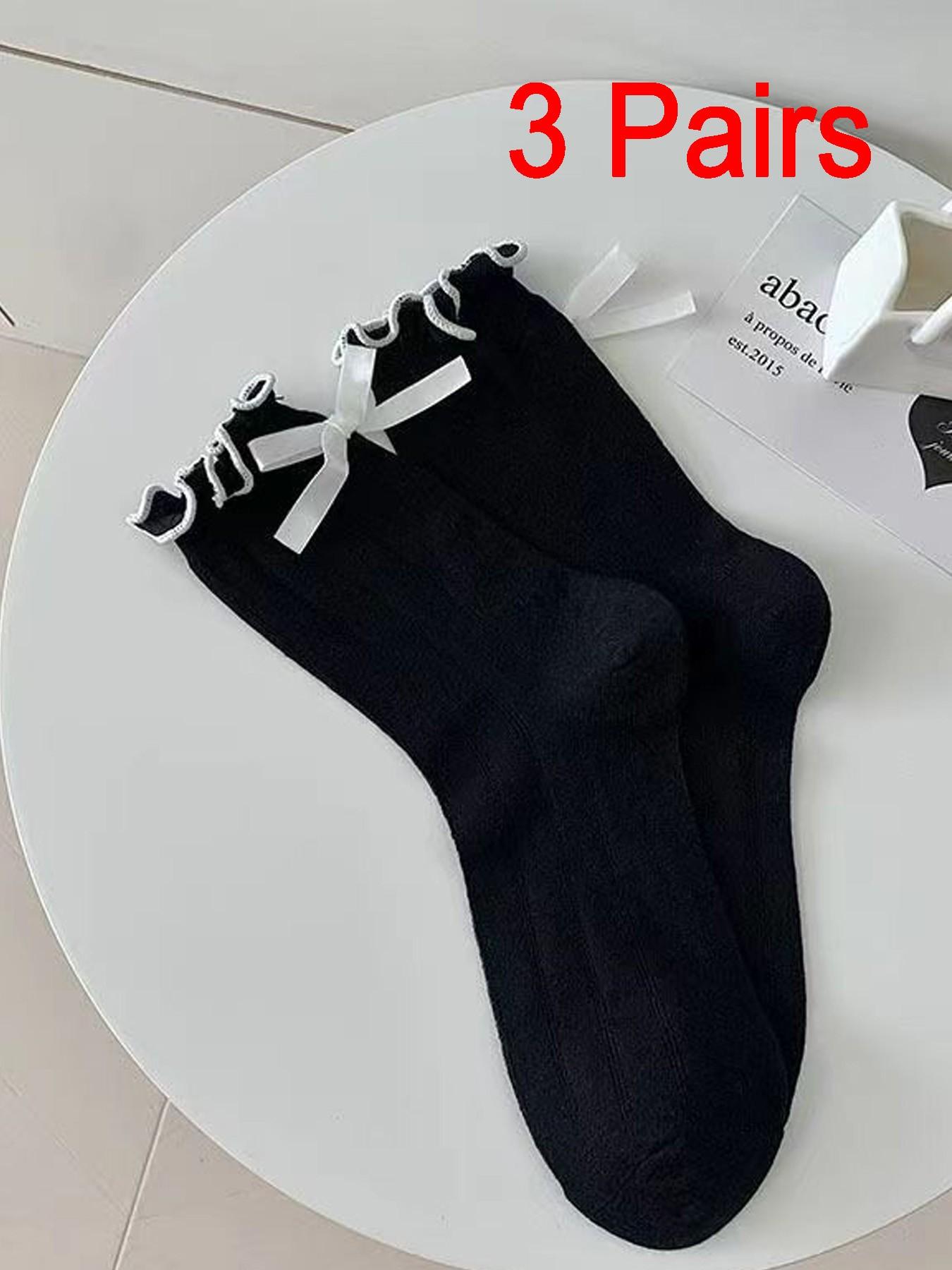 Ruffle Socks Women, Turn-Cuff Frilly Sock, Lightweight Athletic Crew Socks, Cute Butterfly Pattern, Fitted Style, Perfect Gift