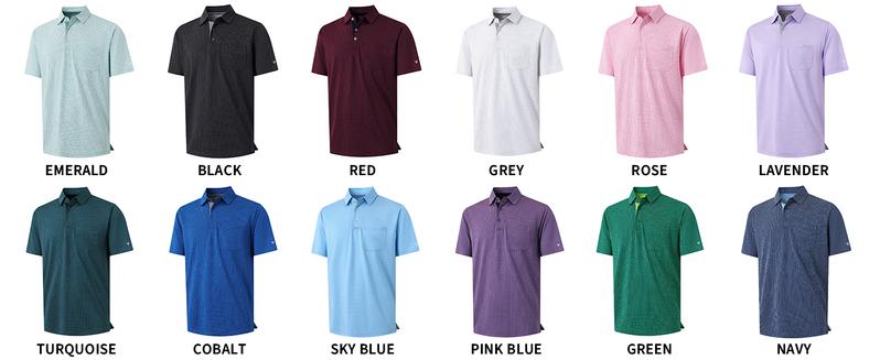 M MAELREG Men’s Jacquard Polo Shirt with Pocket – Dry Fit Moisture-Wicking Performance Short Sleeve Polo for Summer Vacation, Casual Wear Holiday Gifts M MAELREG Men’s Jacquard Polo Shirt with Pocket – Dry Fit Moisture-Wicking Performance Short Sleeve Polo for Summer Vacation, Casual Wear Holiday Gifts