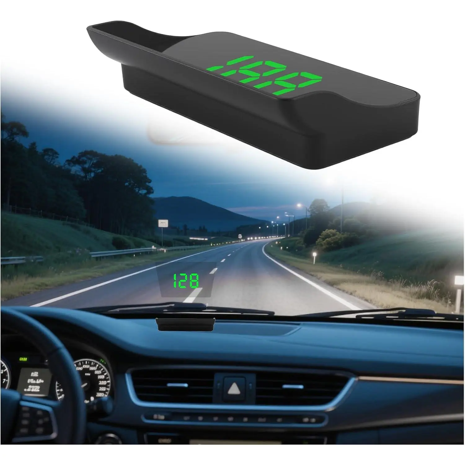 Heads Up Display for Cars – Digital GPS Hud Speedometer with HD Large Font MPH Gauge, GPS+BDS Dual System, Auto Brightness Adjustment, USB Plug & Play Car Accessory
