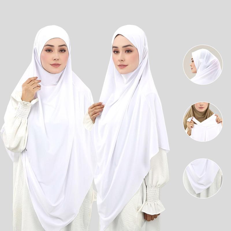 Women's Stretchable Lace-Up Instant Jersey Hijab, Stretchy Soft Elastic Fabric Headscarf Suitable for Various Occasions, Modest Design
