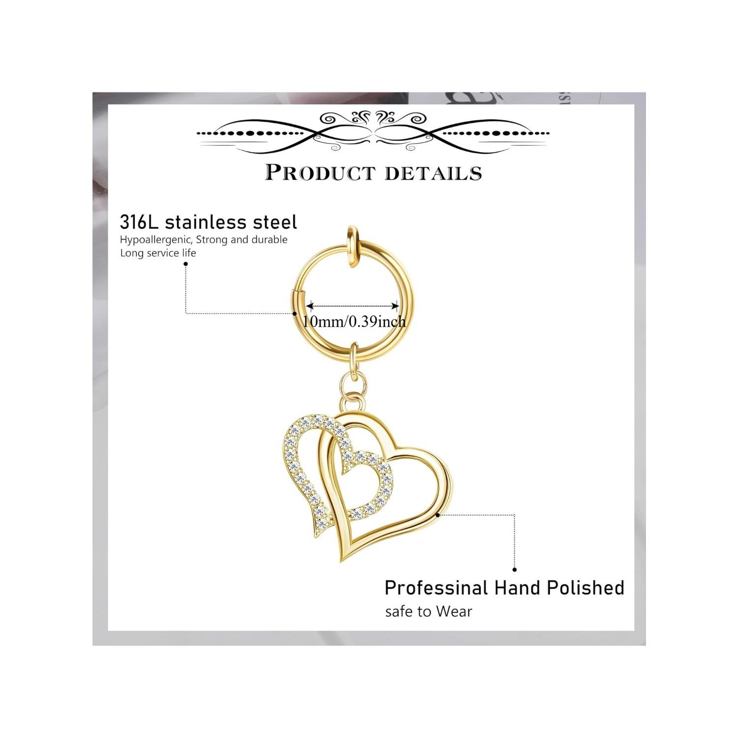 5 Pcs Clip on Belly Button Rings Non Piercing Clip on Navel Rings Faux Belly Button Rings Faux Navel Piercing Fake Belly Button Rings Fake Belly Piercing Jewelry