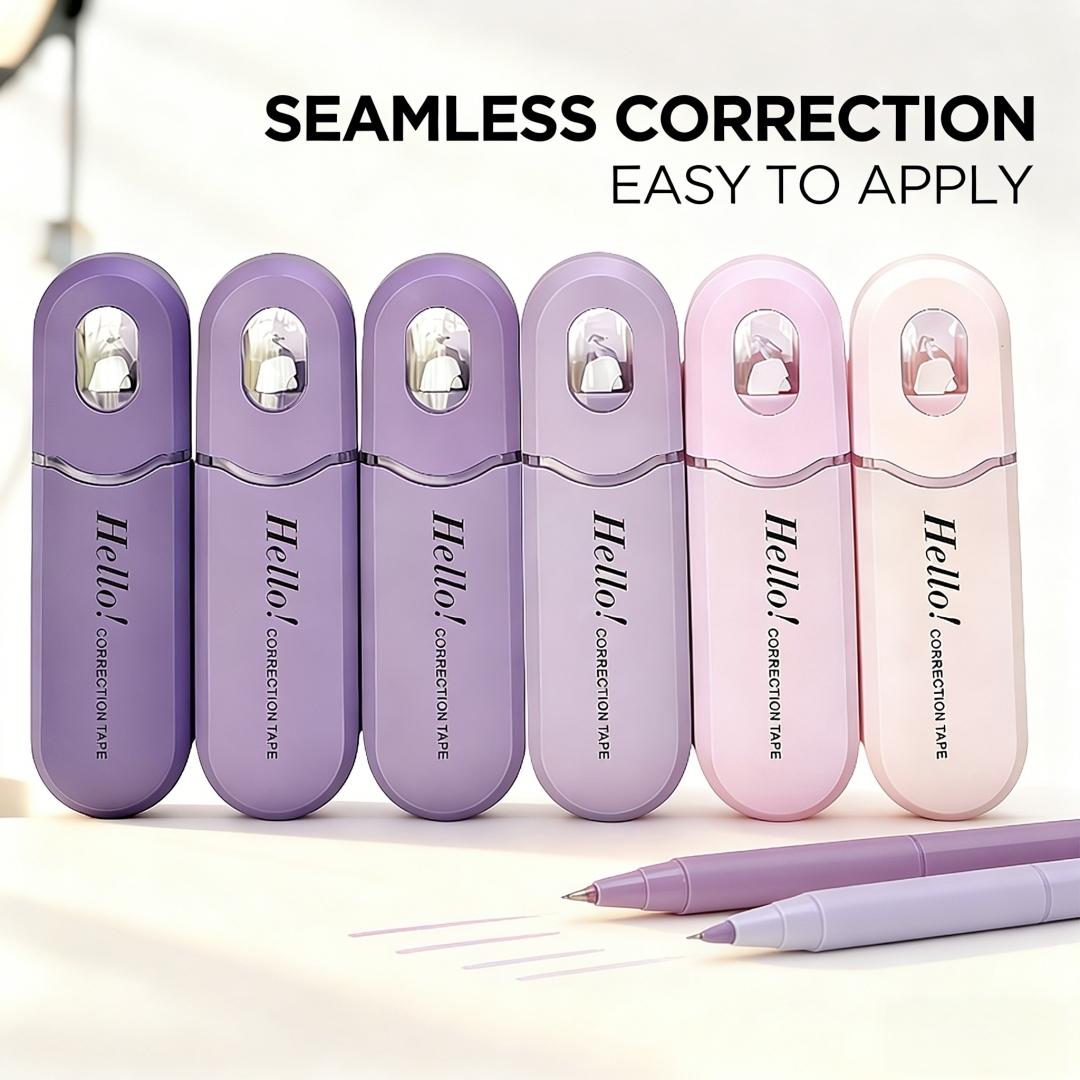 6pcs Large Capacity Style Correction Tape, Fashionable and Affordable, Multiple Colors Available, Ideal for Exams and Office Use