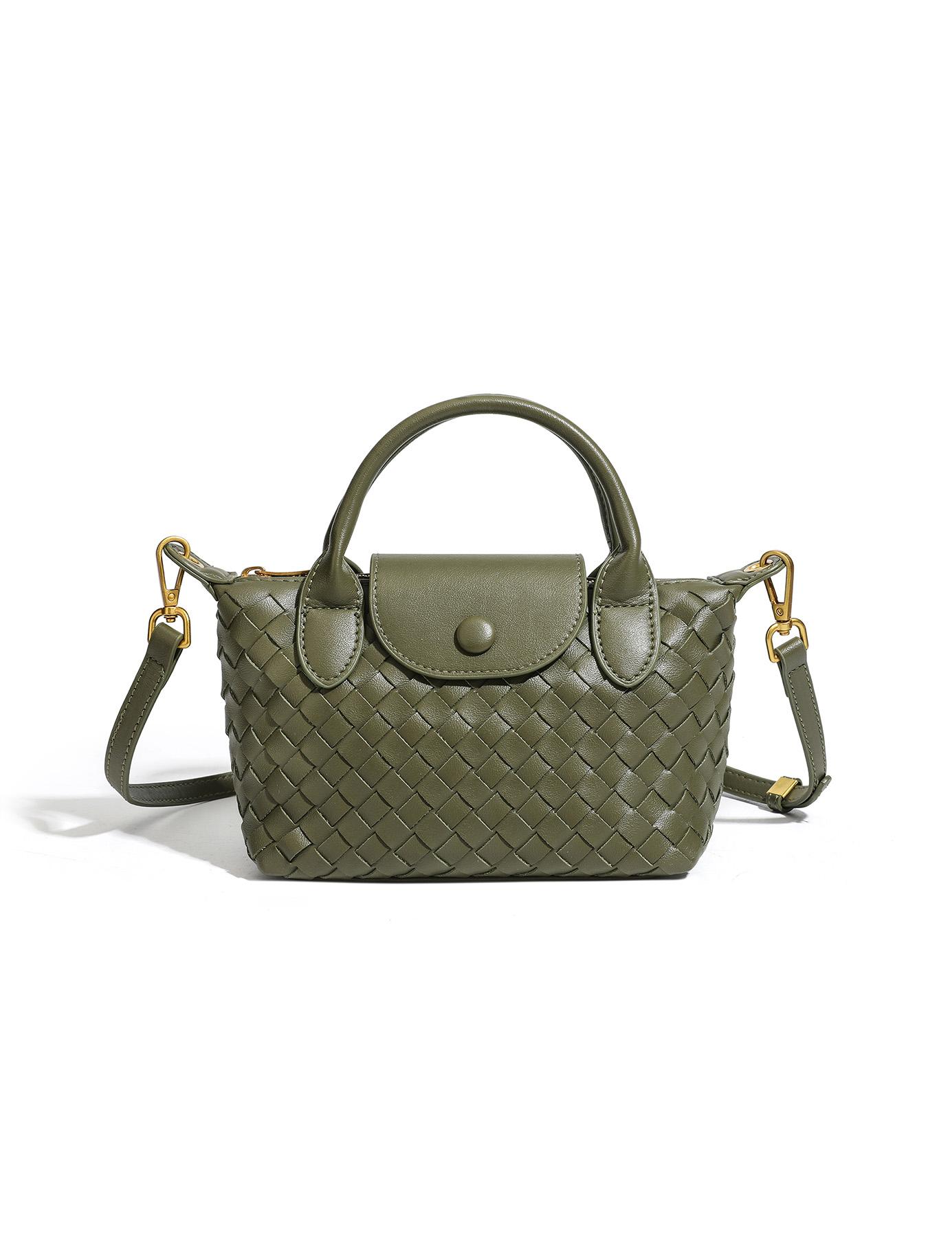 New Fashion Handmade Woven Crossbody Bag, Mini Versatile Shoulder Bag, Vintage Buckle, Perfect for Shopping and Dates