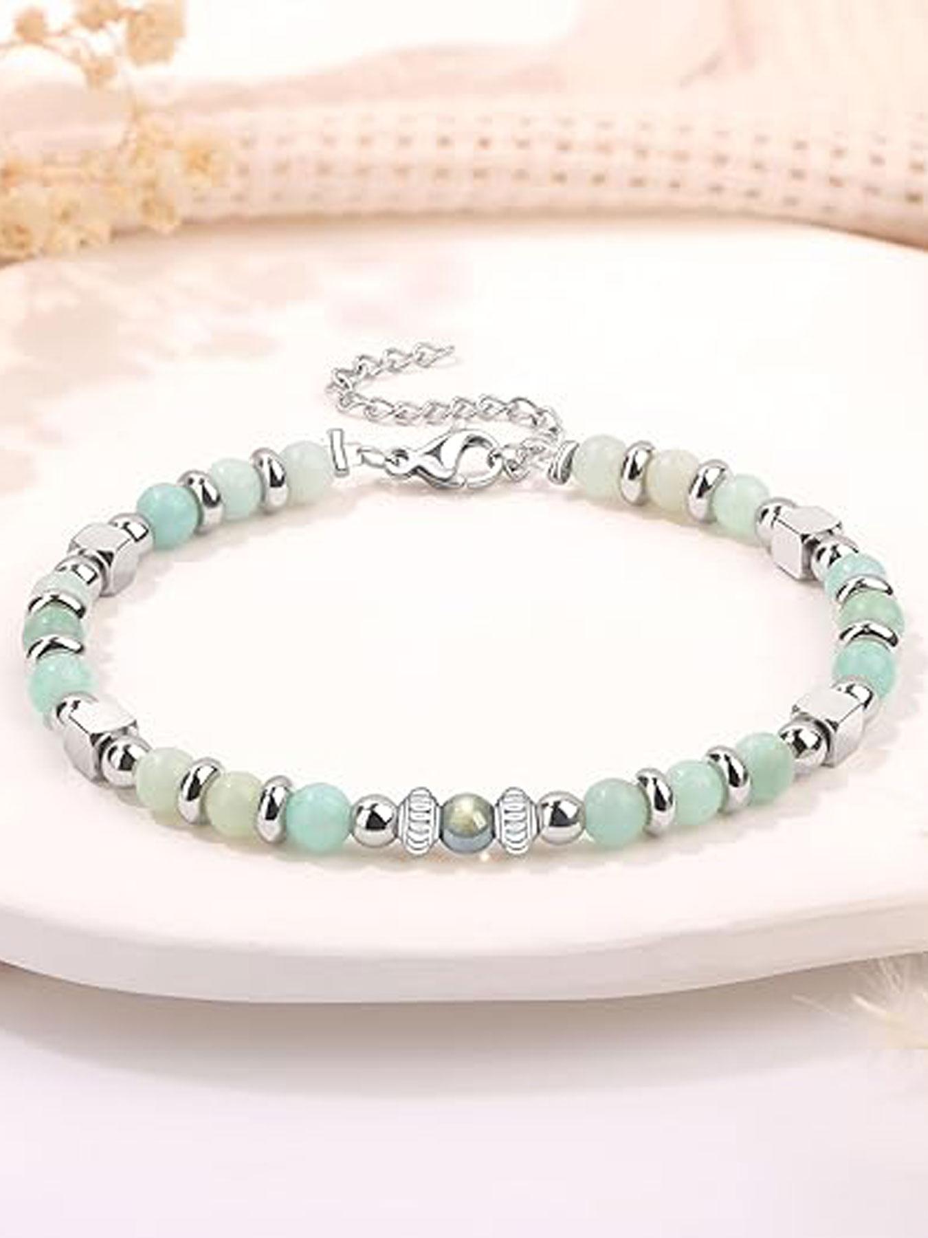 Colorful Imperial Jade Stainless Steel Bead Bracelet, a graduation gift for the Class of 2026, an inspirational graduation bracelet, suitable for both men and women, perfect for Mother's Day, birthdays, Christmas, Valentine's Day, and graduation.