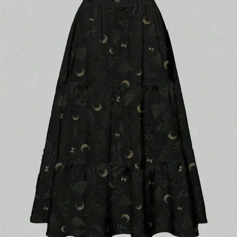 Gothic Retro Butterfly Print A-Line Skirt, Halloween Fairycore Floral Design, Boho Style for All Seasons, Women's Fashion, Bohemian