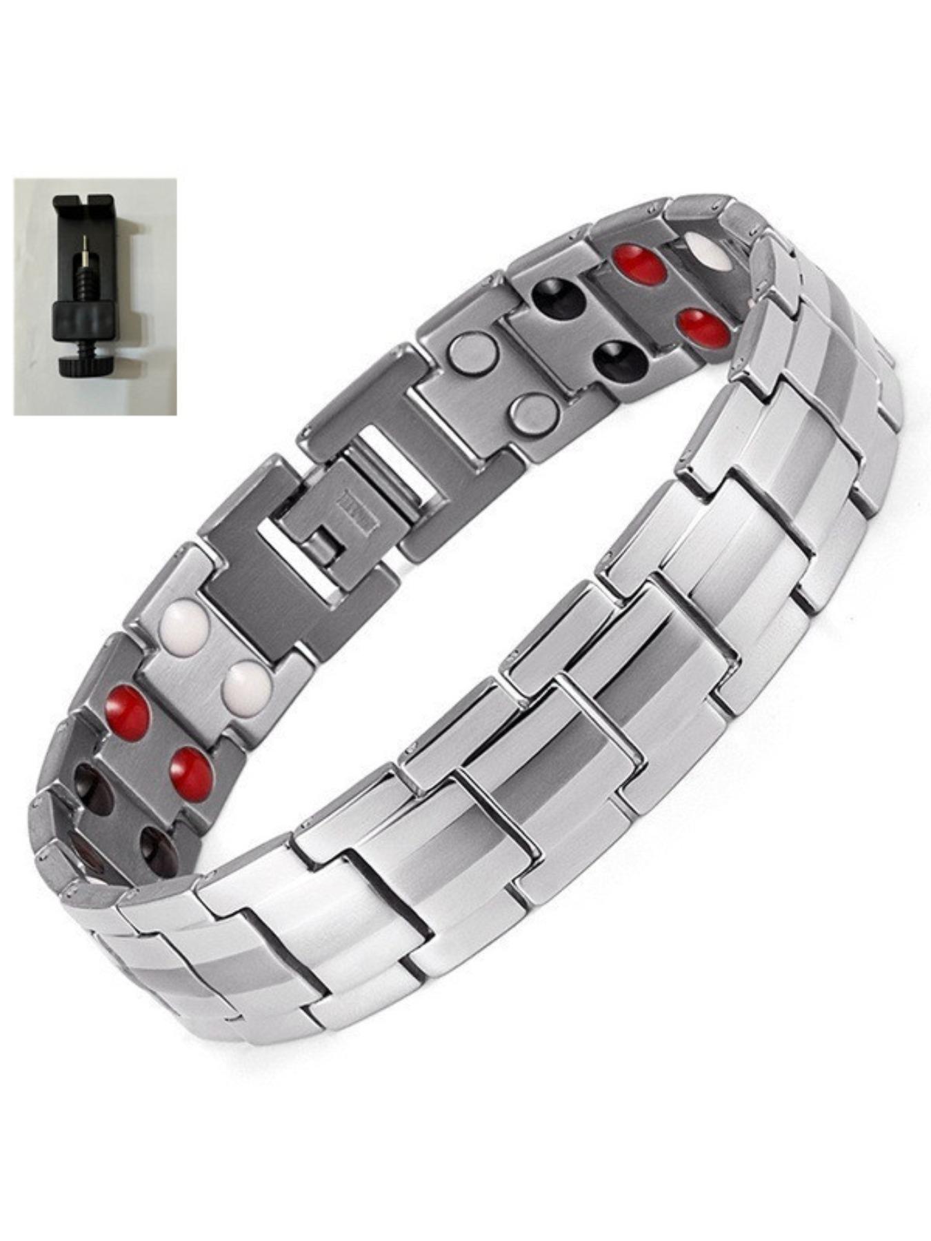 New European and American detachable double-row magnetic stone bracelets for men and women, 15mm couple bracelets