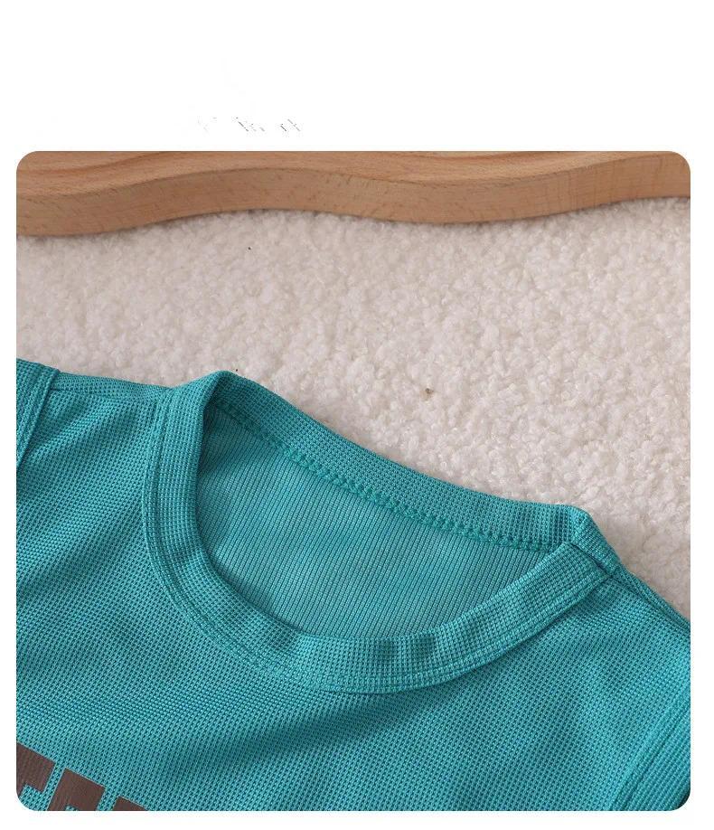Kids Clothes Boys Girls Vest Suit Summer  Children's Clothing Baby T-shirts Shorts Tan Top Sleeveless Children Sets