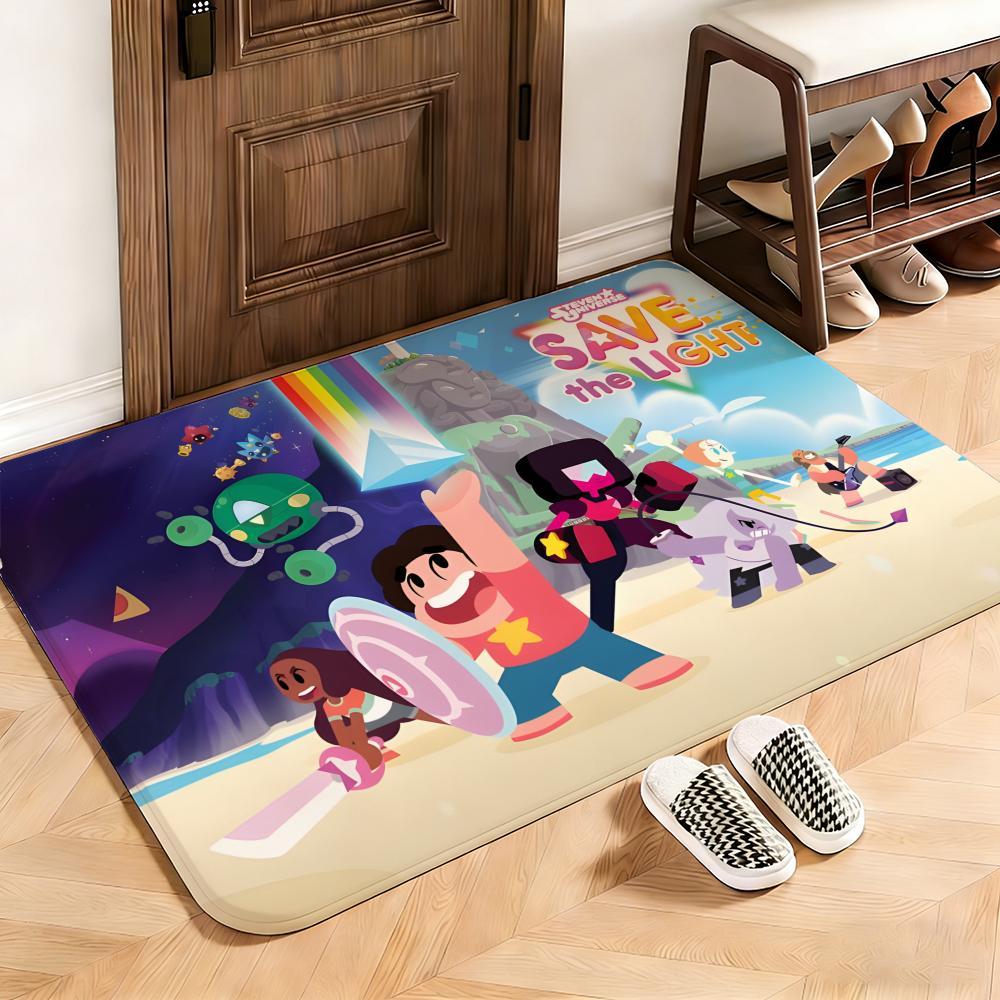 Animation Steven Universe Floor Mat This soft flannel mat provides a cozy Soft flannel mat with quick water absorption, non-slip and durable. Easy to clean, ideal for bathroom and entryway use.