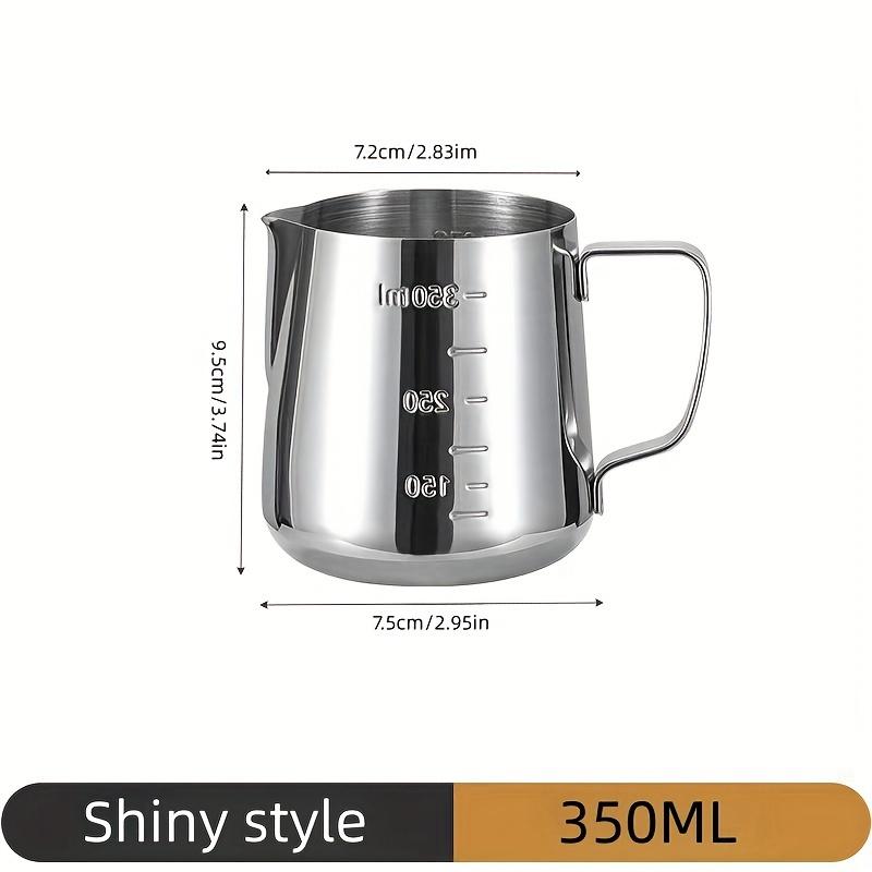 Stainless Steel Measuring Milk Frother with Volume Markings Perfect for Latte Art Coffee Decoration Home & Commercial Use
