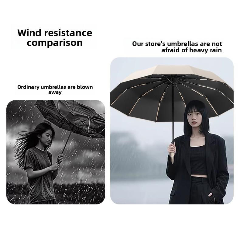 Mucat Umbrella,Full Automatic Anti-rebound Umbrella,Men's Automatic Umbrella – Foldable, Large Windproof Thickened, Dual Use for Sunny & Rainy Days,UV Sun Umbrella,Big Umbrella