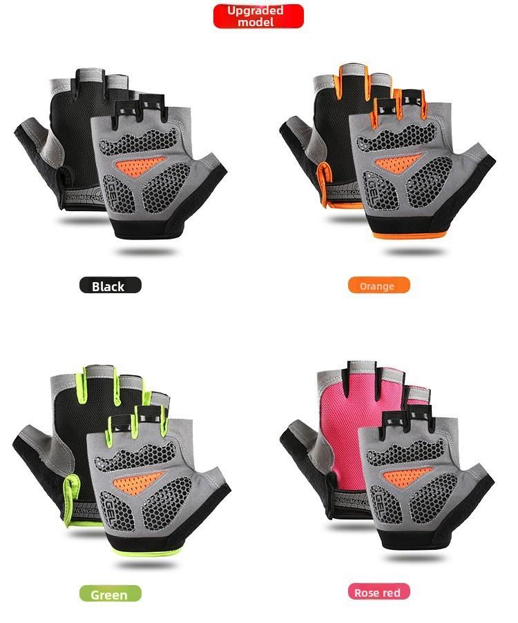 Unisex Half-Finger Cycling Gloves - Sports Accessories with Breathable Mesh Polyester, Elastane, Thin Thickness, Anti-Slip Grip, UV Protection, Wear Resistant for Workouts, Sizes S-XL