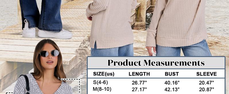 ANRABESS Long Sleeve Shirts for Women V Neck Casual Fall Tops Loose Fit Lightweight Sweaters Tunic Fashion 2025 Clothes