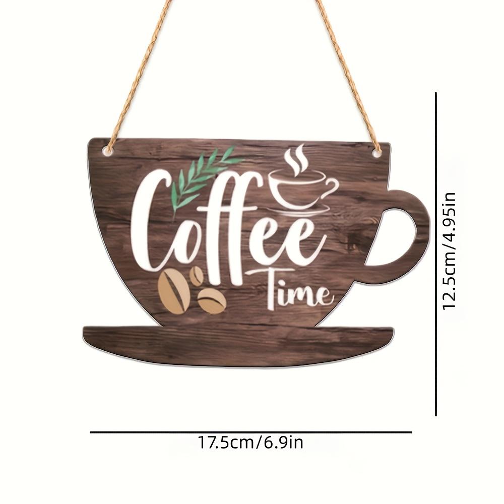 A 2D flat wooden coffee cup-shaped wall decoration, Aesthetic Wall Decor, a festival decoration for coffee shops, an outdoor party art decoration, suitable for various festivals.