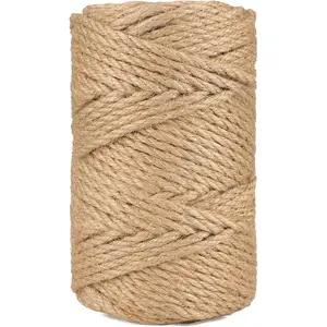 5MM 164Feet Strong Heavy Duty Brown Jute Twine, Hemp Twine String for Artworks, DIY Crafting, Gardening, Bundling, Camping, Decorating