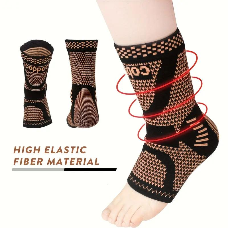2pcs Neutral Copper Ankle Support Socks, Compression Support, Ankle Stabilizing Socks, Suitable for Sports, Day and Night Use, Foot Protection