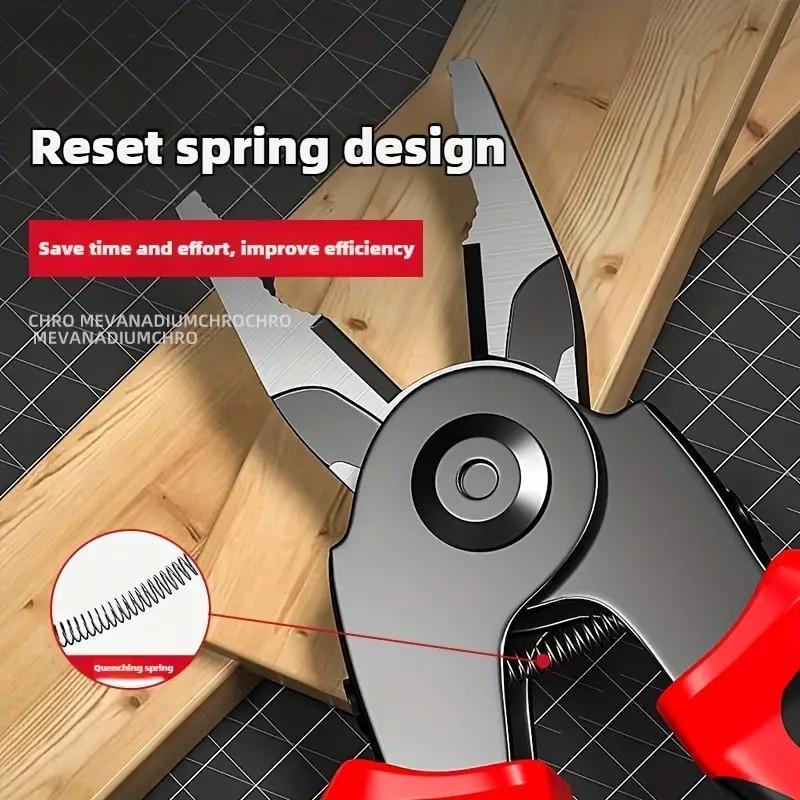 Five-In-One Multi-Functional Replaceable Head Pliers Set, Steel Wire Pliers Tiger Pliers Stripping Tool Kit, Multifunctional Pliers