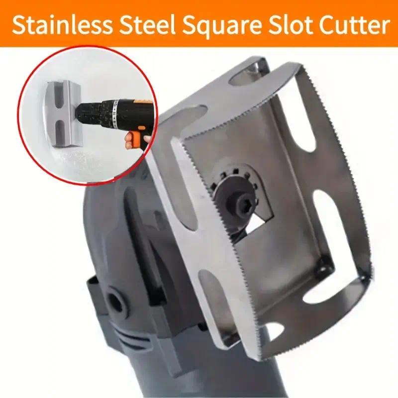 SnapFixMate 2 Packs Square Slot Cutter Compatible for Dewalt 20V & Milwukee M18 Oscillating Multi-Tool to Cut-in Single Gang Wall Boxes,Outlet Cutter for Drywall,Efficient Carving Tool,Square-Shaped,dealsforyoudays Blade Milwaukee for old work box