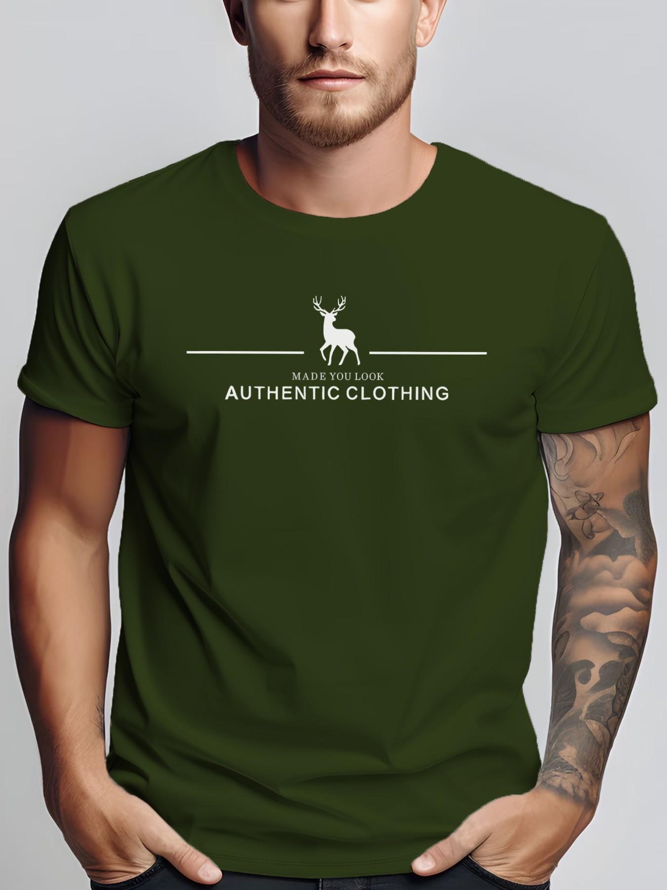 Men's Summer Micro-Stretch Comfort Round Neck Printed T-Shirt, Fashionable Trendy Wear, Best Choice for Men, Casual Stylish Tee