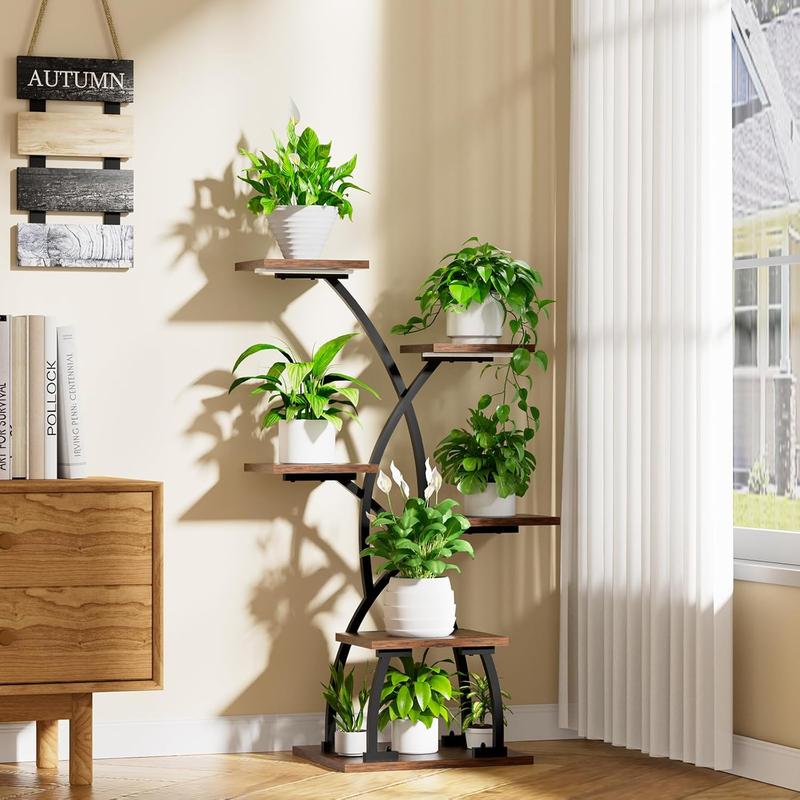 POZILAN Plant Stand Indoor with Grow Lights - 6 Tiered Plant Shelf Indoor, 36“ Corner Plant Shelves for Indoor Plants Multiple, Metal Curved Plant Flower Holder Display Rack for Patio, Balcony, Home Decor Room Gift POZILAN Plant Stand Indoor with Grow Lights - 6 Tiered Plant Shelf Indoor, 36“ Corner Plant Shelves for Indoor Plants Multiple, Metal Curved Plant Flower Holder Display Rack for Patio, Balcony, Home Decor Room Gift