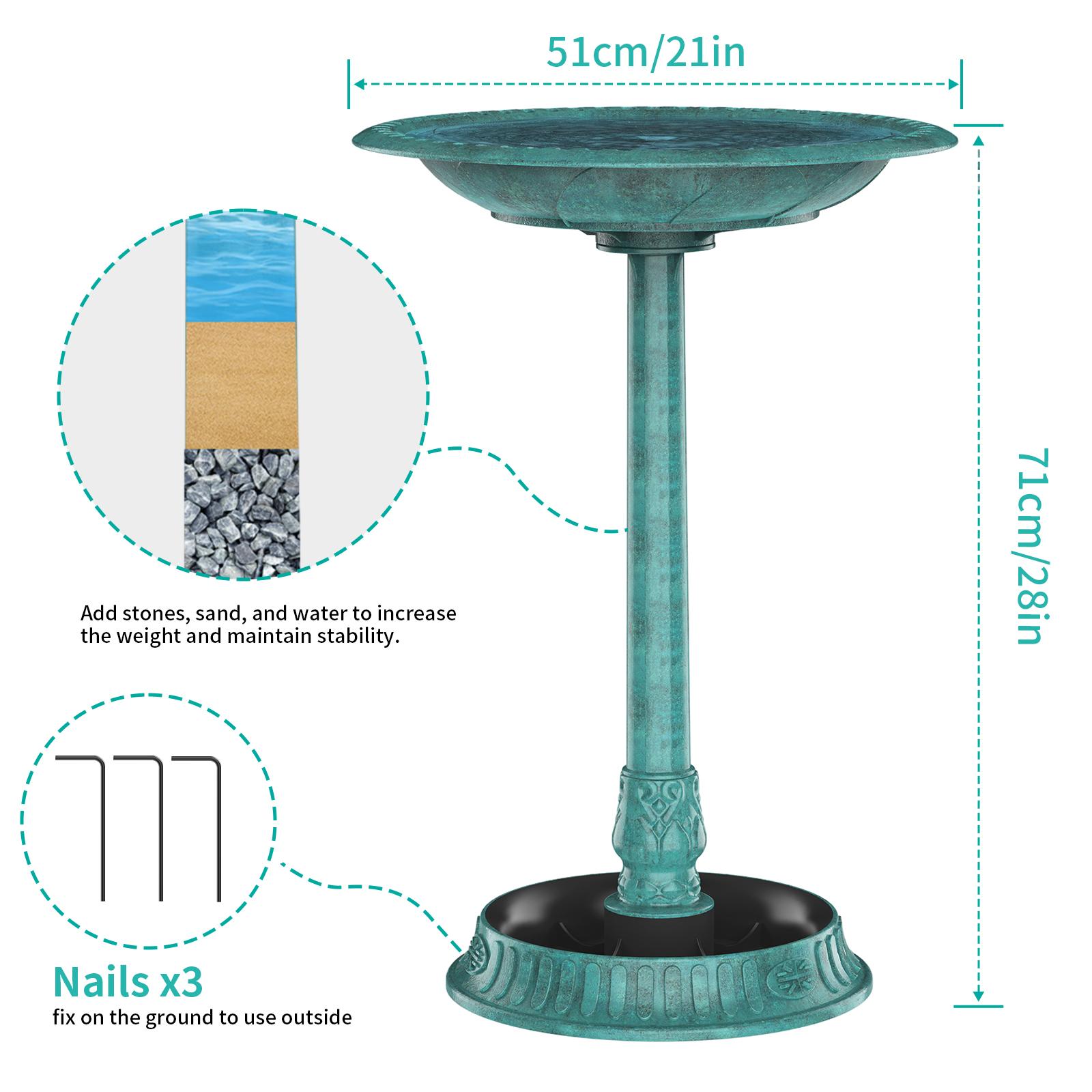 Solar Winterproof Bird Bath, with a Solar Fountain for Outdoors, Water Bath for Birds, Garden Drinker, Bath for Wild Birds, Garden Decor