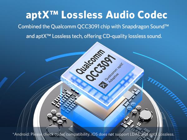 EarFun Air Pro 4 Adaptive Hybrid Noise Canceling Wireless Earbuds, Qualcomm Snapdragon Sound, aptX Lossless, 6 Mics AI CVC 8.0 Call, LDAC Hi-Res Audio, 52H Playtime, Bluetooth 5.4, White