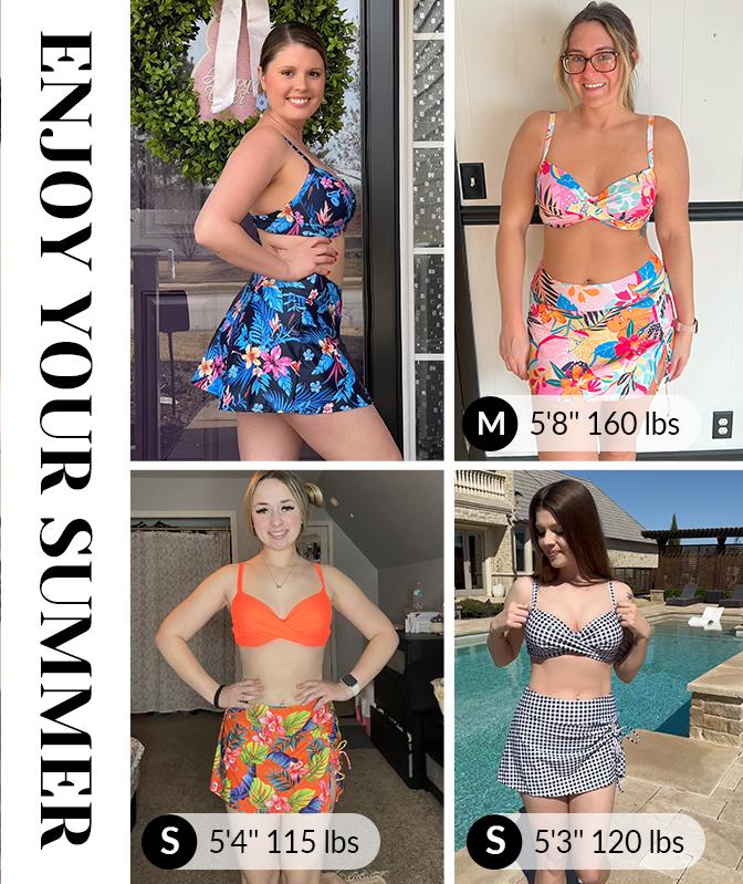 Yonique Womens Underwire Bikini with Skirt - Push Up Bathing Suit Two Piece High Waisted Swimsuit 2026 Swimwear