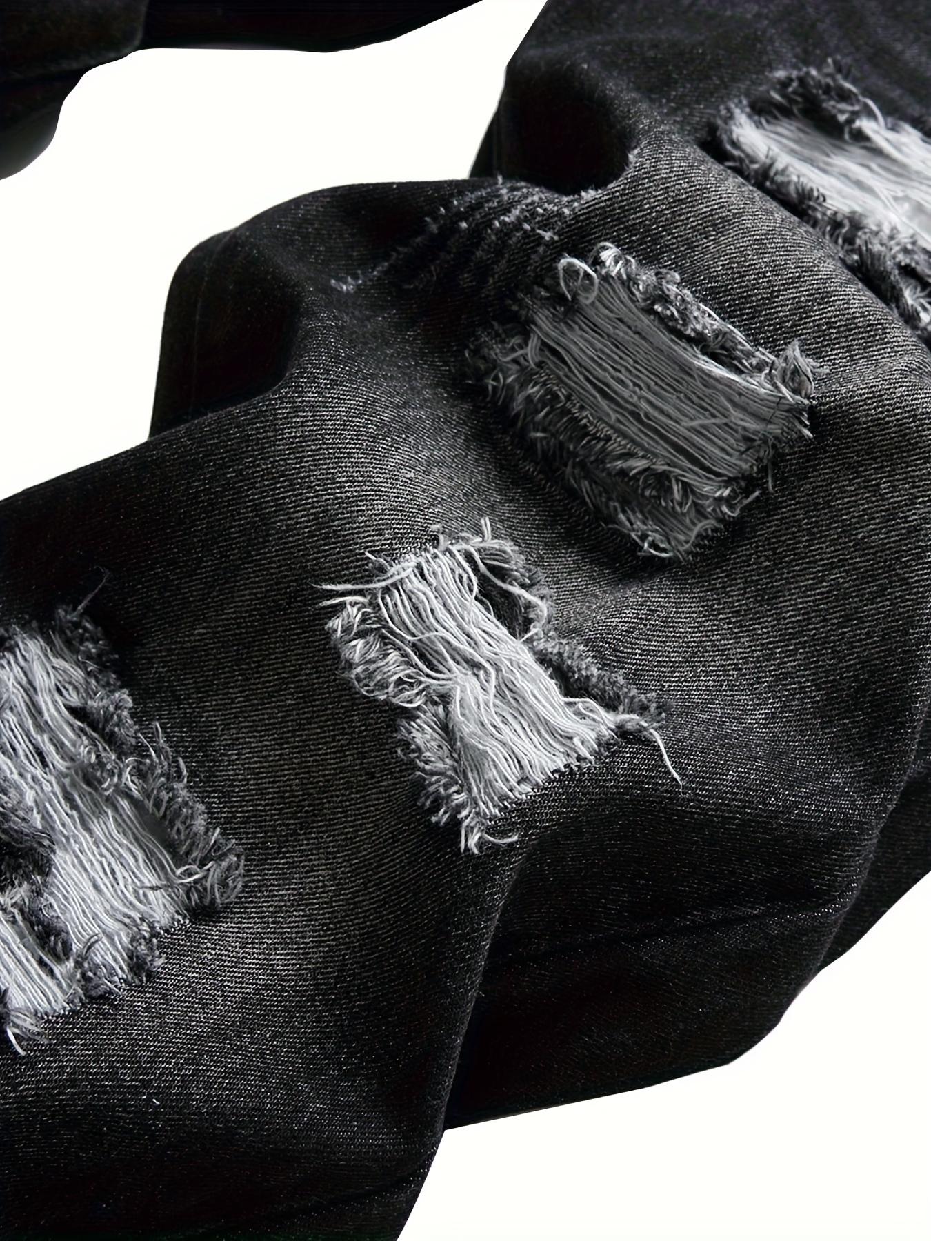 Men's ripped jeans Printed Style, distressed ripped slim straight compression pants ripped n s high street jean fashion boy summer gomez western wear outlet, All Day Comfort, Fit, Chic Look