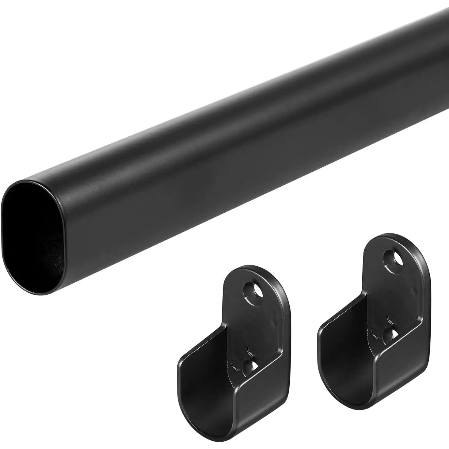 Adjustable Expandable Heavy Duty Closet Rod for Hanging Clothes, 18 to 40 Inch Black Expandable Pole Suitable for Wardrobes Laundry RV