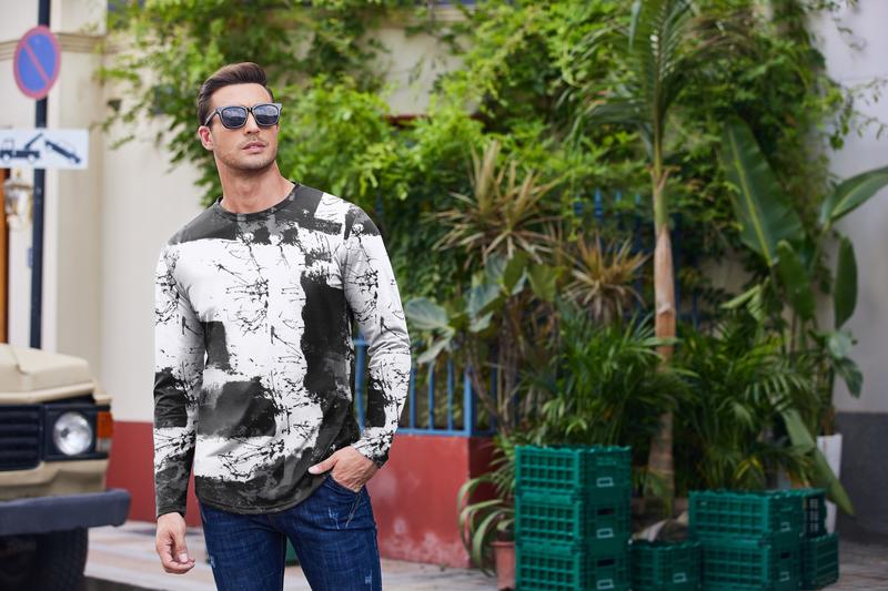 COOFANDY Men 2 Pack Muscle Fitted T Shirt Gym Workout Athletic Long Sleeves Tee