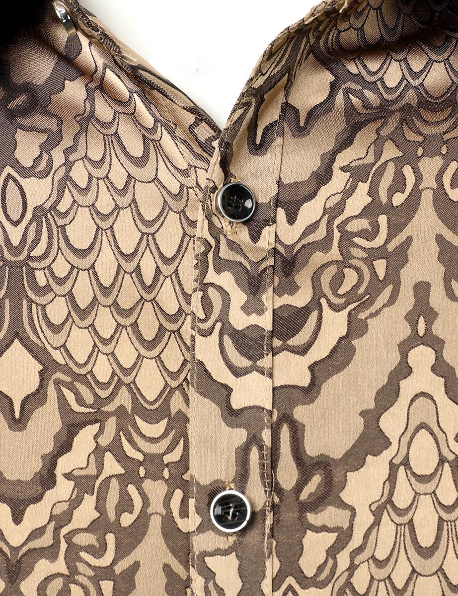 ZEROYAA Men's Hipster Slim Fit Lightweight Long Sleeve Gothic Jacquard Button Up Dress Shirts for Party Prom