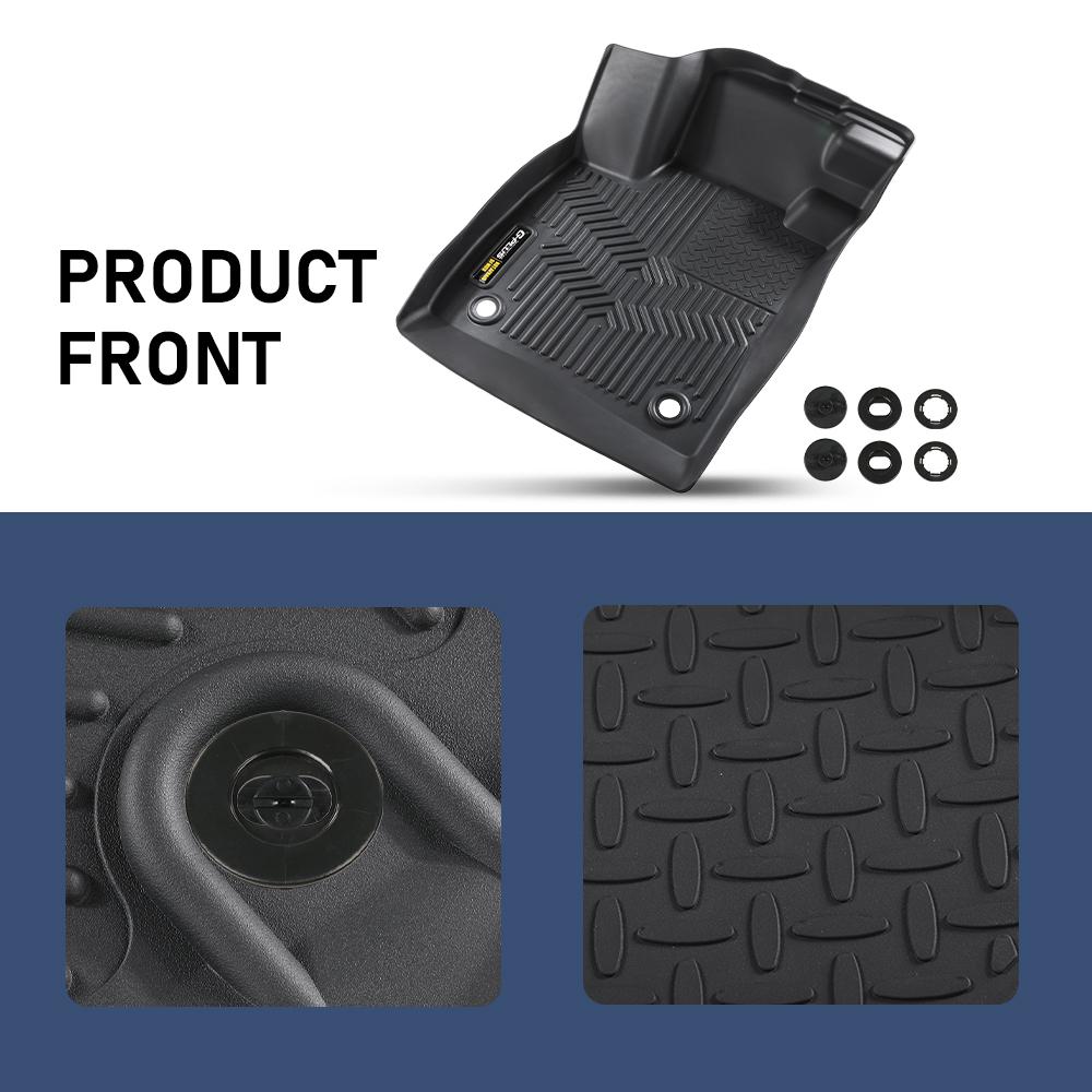 CROSSDESIGN Fit For 2023-2024 Honda Accord Front & 2nd Row Heavy Duty Tpe Floor Mats Liner