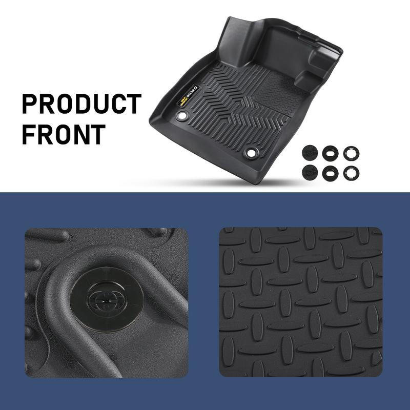 CROSSDESIGN Fit For 2023-2024 Honda Accord Front & 2nd Row Heavy Duty Tpe Floor Mats Liner