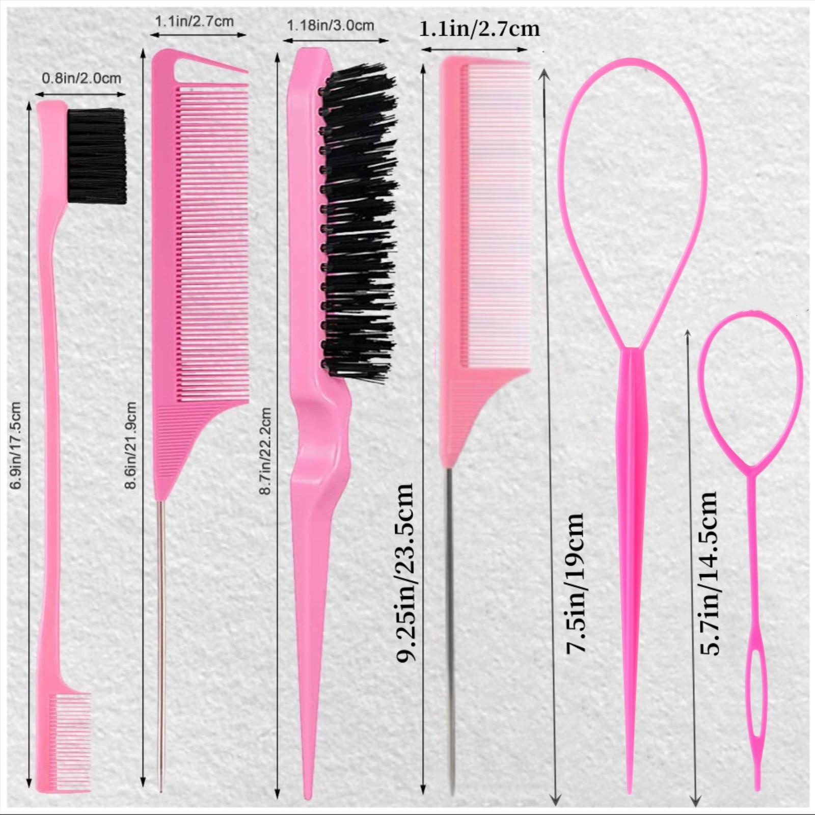32-24 Color Mini Hair Bands and Hair Ties for Girls, Hair Accessories, Rubber Bands, Hair Styling Comb, Braiding Tool Set