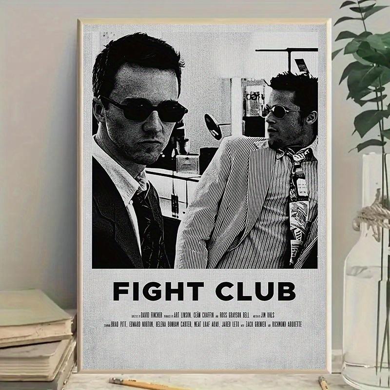 A Frameless Canvas Painting, <Fight Club> Inspired Wallless Art, - Vibrant Movie Poster Design, Perfect for Home and Office Decoration, Bright Colors, Simple and Stylish, Movie Wall Art|Minimalist Poster|Bold color design, movie theme decoration