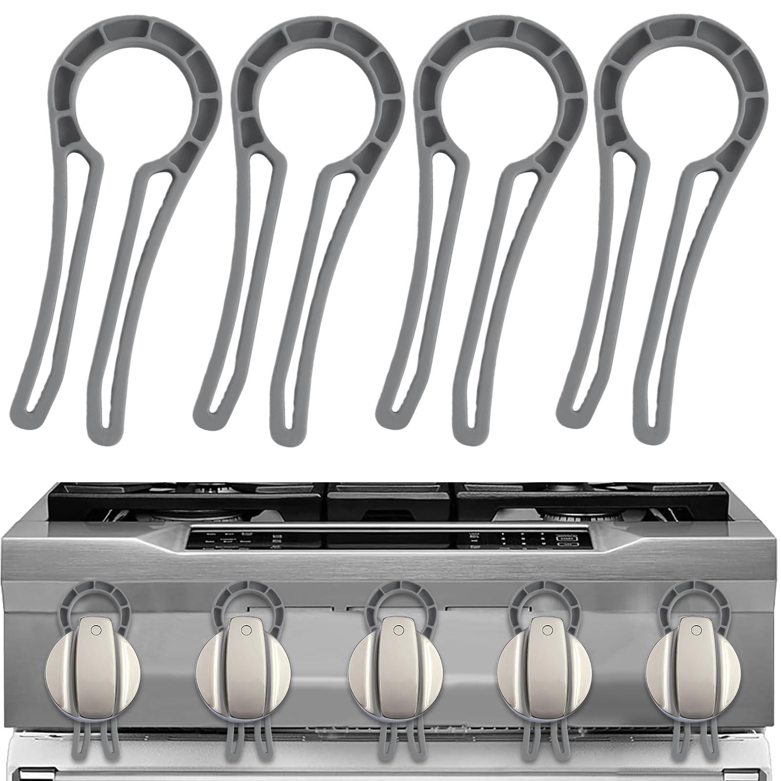 4-Pack Gas Stove Knob Safety Lock Set, Multi-Color Options, Fits Gaps 4mm to 11mm, Kitchen Security Device, All Seasons Use