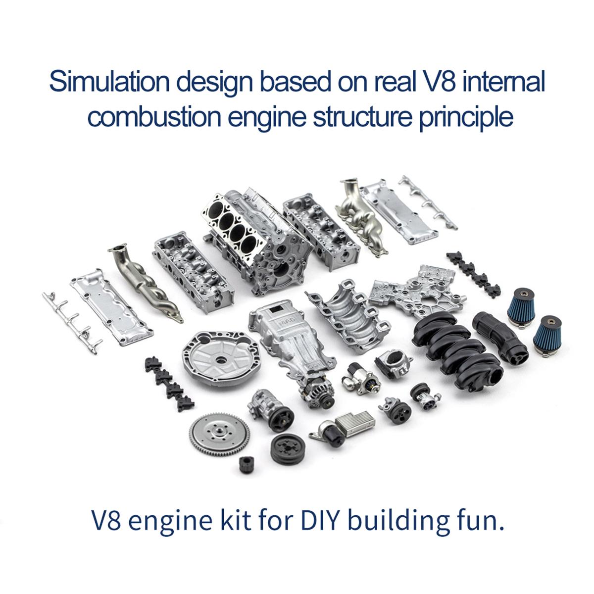 EngineDIY Mini V8 Engine Kit Fully Functional for RC Cars - TikTok Shop
