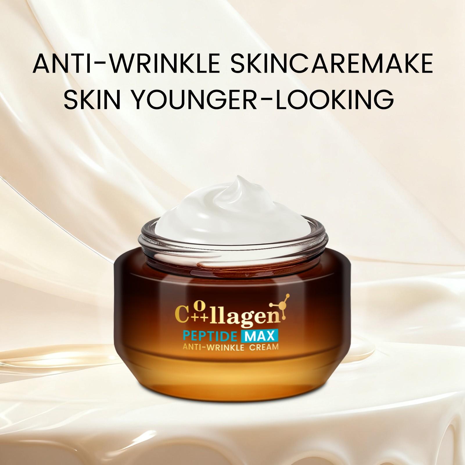 Collagen Peptide Anti-Wrinkle Cream, Niacinamide & Hyaluronic Acid, Firming & Brightening, Long-Lasting Moisture, Unisex Daily Skincare