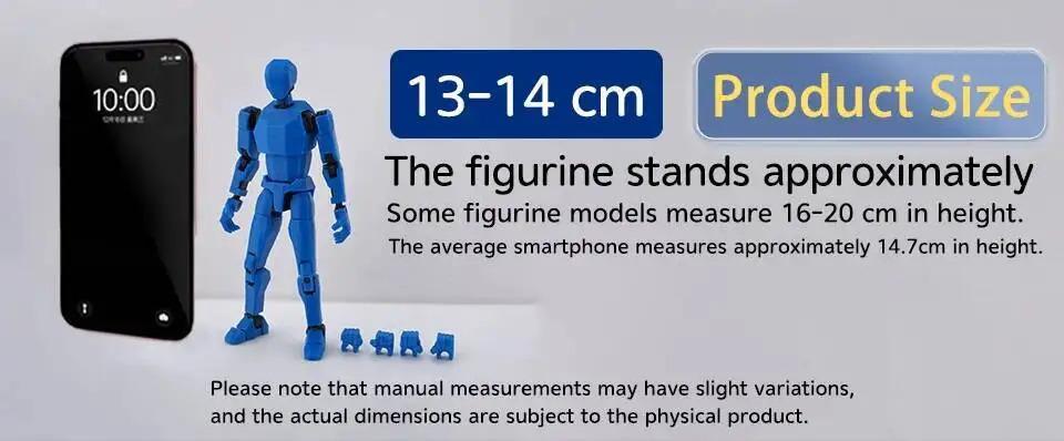 5.5 Inches 9L3D Printed Grey Articulated Action Figure Model Dummy13 T13, Artist-Friendly Collectible Anime Figure, Toy Photography Prop, Easter Gift, Stress-Relief Decoration