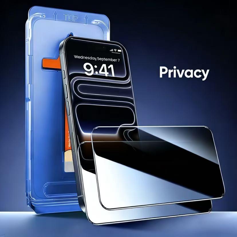 Clear & Privacy Protections Screen Protector, for iPhone 17 Pro Max/16/15 Plus/14/13/12/11 Series/ Auto Dust Elimination, Bubble Free, HD,【Different Color Different Function：Black: with 28° Privacy Protections, Clear: Only 4K HD】, National Day Offers