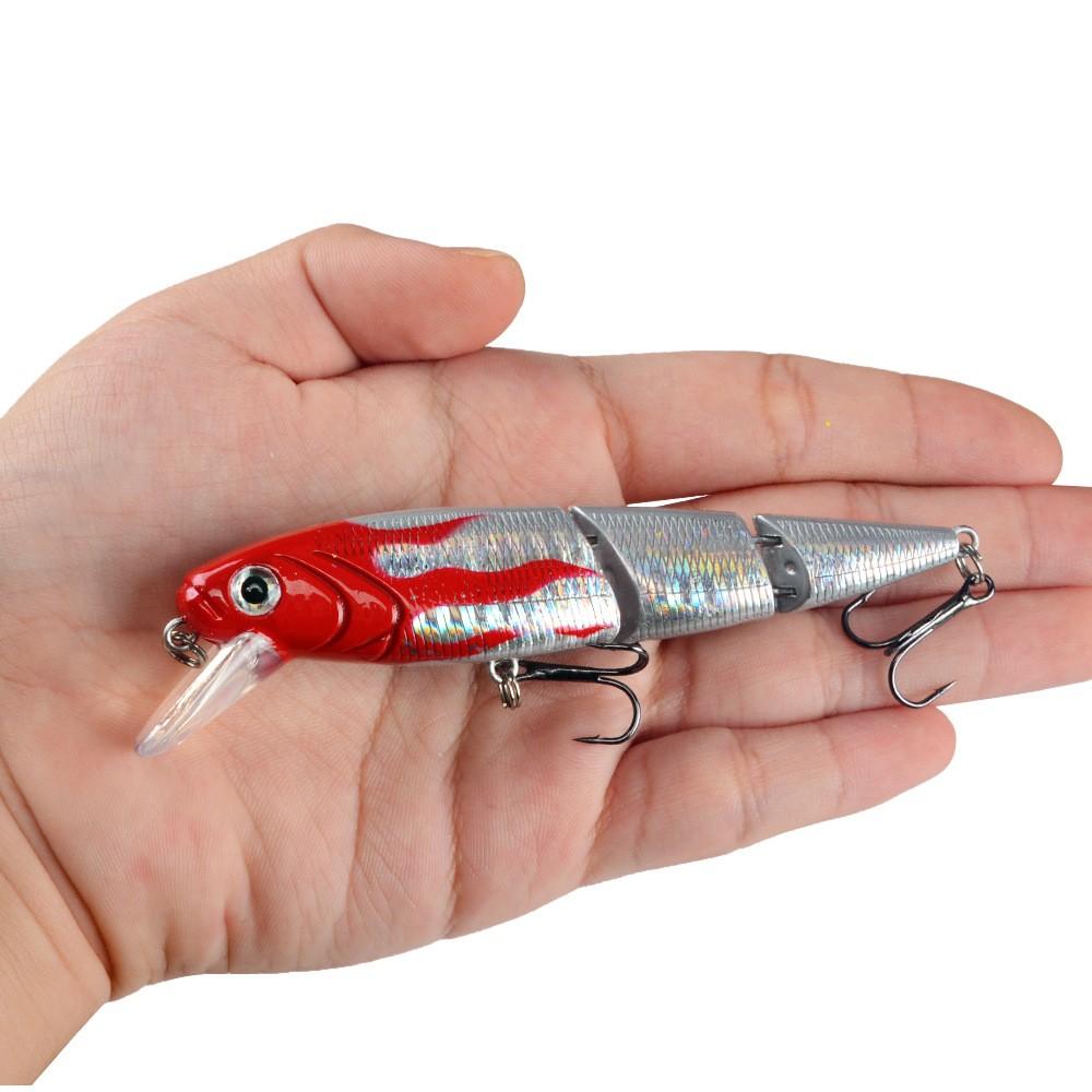 5pcs Multi-Section Minnow Bait 11cm/4.3inch, Sharp Worm Hooks, Ideal for Freshwater Saltwater Fishing, Saltwater Fishing Lures, Catch Large Bass, Perch, Pike!