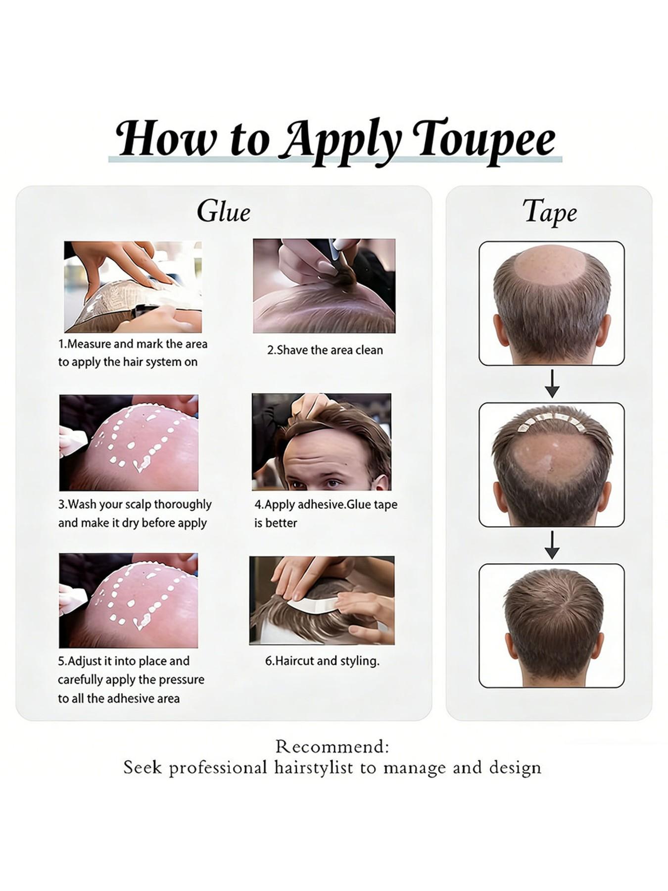 Men's Q6 Lace Toupee, Breathable Lightweight Hair System with Natural Look, Comfortable Fit for Daily Wear, Easy to Style for a Clean and Confident Appearance