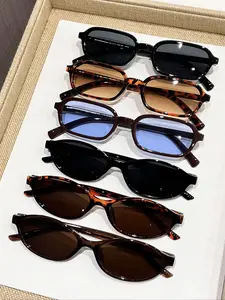6 Pcs Small Frame Oval Glasses Set, Stylish Daily & Outdoor Use, Perfect for Fashionable Look, Unisex Trending Glasses